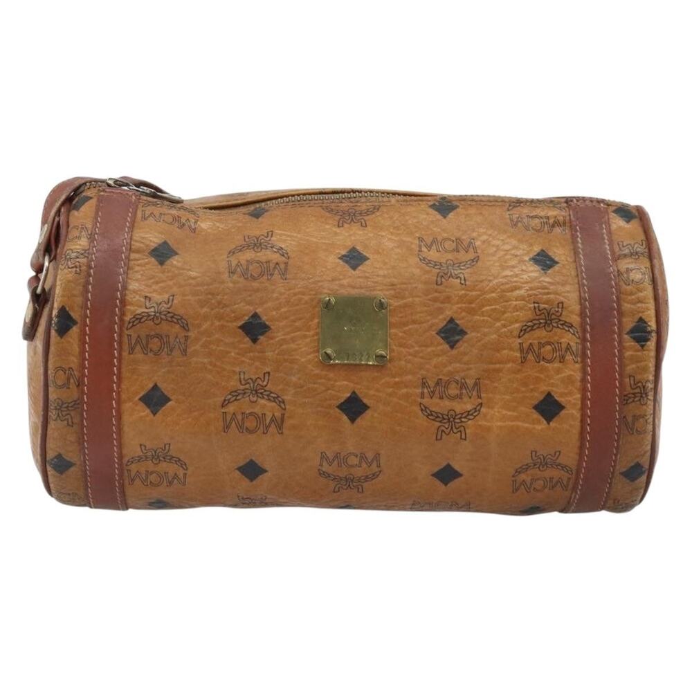 MCM Visetos Logogram Shoulder Bag Brown